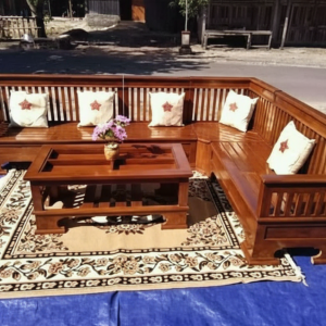 Kursi Kayu Sudut Set