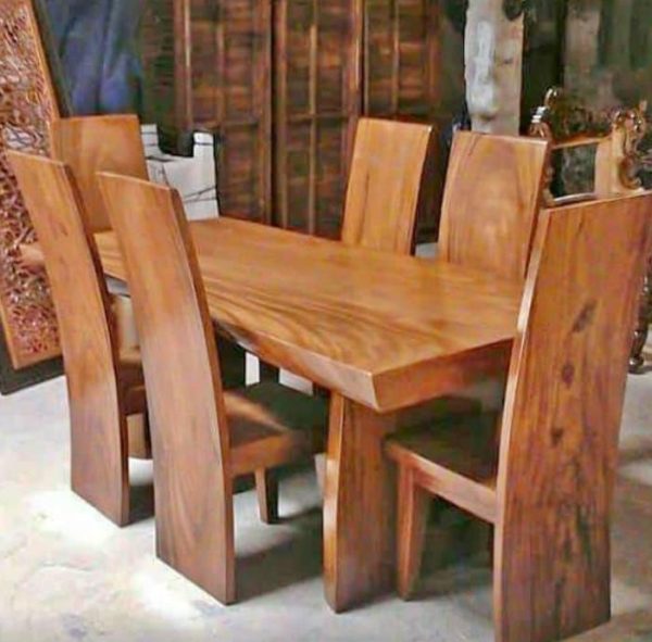 Set Meja Makan Jati Jepara Kayu Utuh Premium